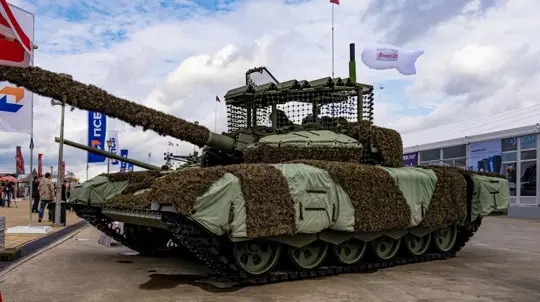Russian T-72B3 Tank Spotted With Arena-M Active Protection System