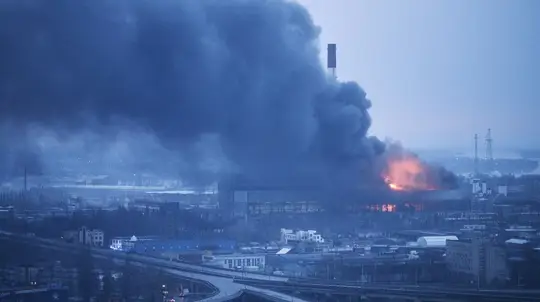 Russian Geran Drone Strikes Hit Kiev Logistics Sites